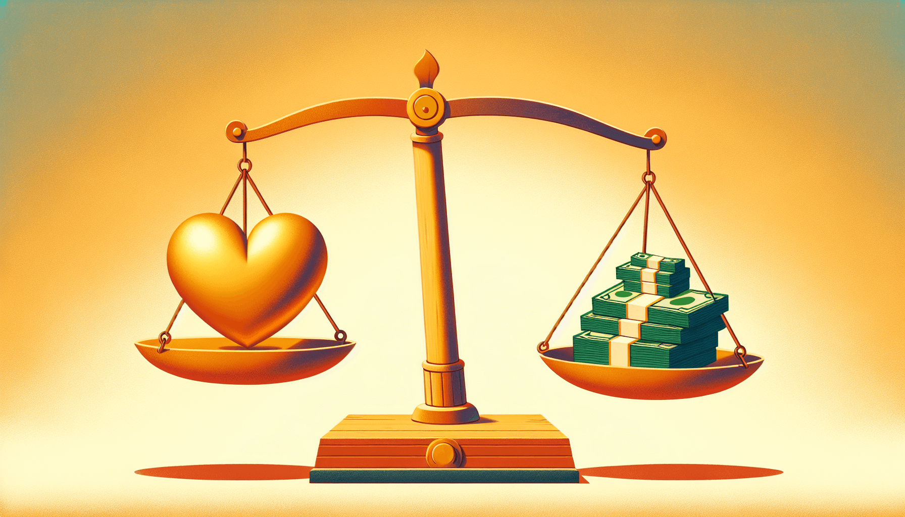 purpose at work - balanced scale showing purpose outweighing a paycheck for career satisfaction